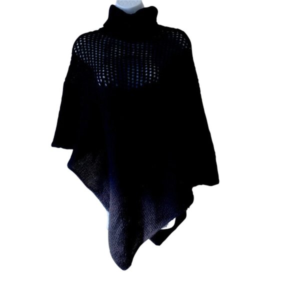 🇫🇷 CÔTÉ FEMME/ LA REDOUTE warm black poncho OS - Picture 1 of 6
